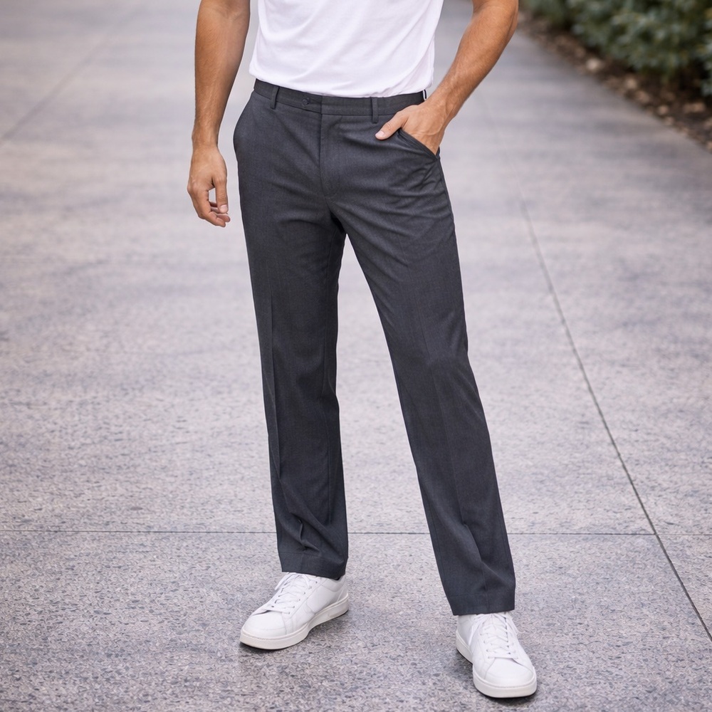 Izod Men's Medium Grey Dress Pants BB1